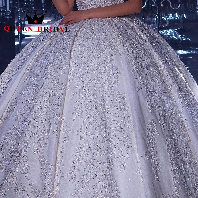 Deep V Exquisite Wedding Dresses Beading Sequined Lace Off The Shoulder Bridal Ball Gowns Vestidos De Novia Custom Y68X
