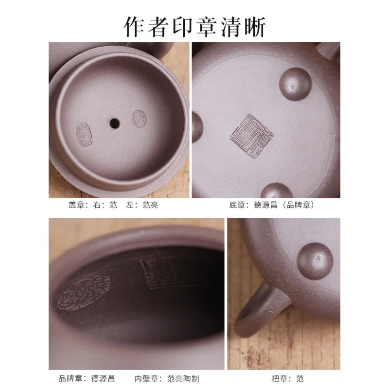 Deyuanchang Antique Mansheng Stone Ladle Purple Clay Pot Raw Ore Sky Blue Mash Aid Fan Liang Half-Handmade