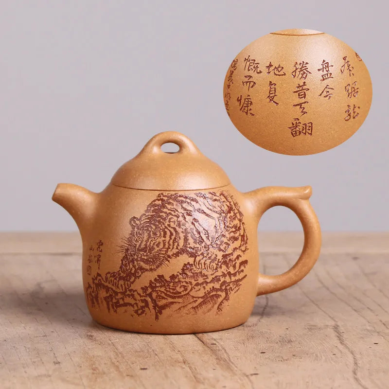 Deyuanchang Yixing Purple Clay Pot Handmade Raw Ore Golden Section Qin Quan Aid Xu Quanmin Half-Handmade Production