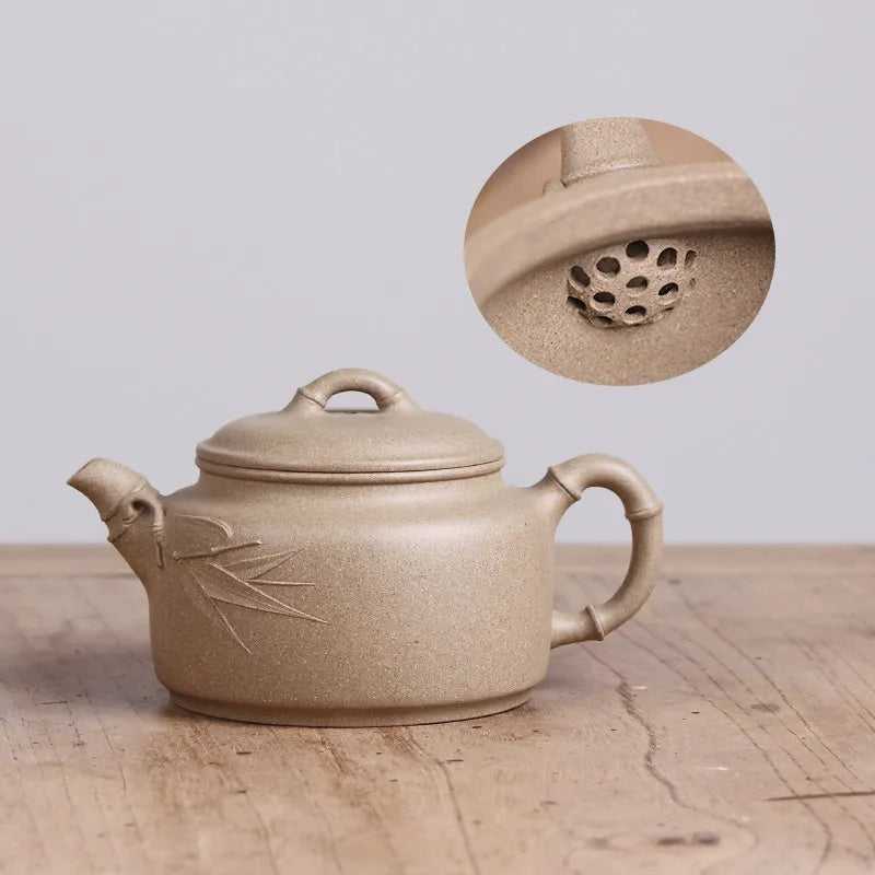 Deyuanchang Yixing Purple Clay Pot Handmade Raw Ore Green Section Dezhong Teapot Senior Engineer Wu Shujuan Half-Handmade Produc