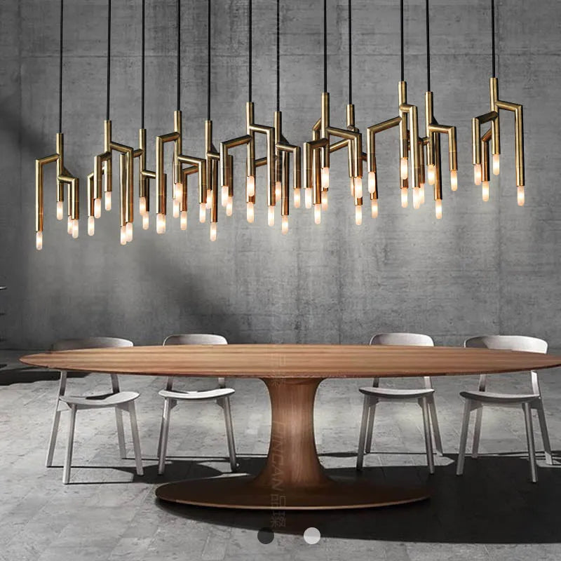 Dining room chandelier post-modern luxury model room light villa stairs bar decoration branch living room lamps