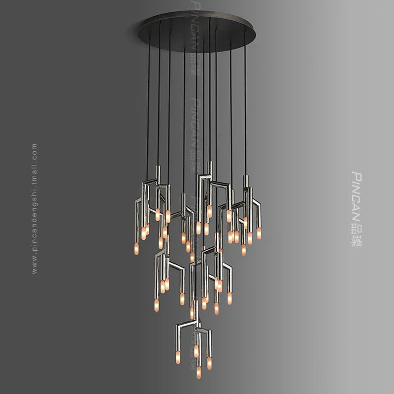 Dining room chandelier post-modern luxury model room light villa stairs bar decoration branch living room lamps