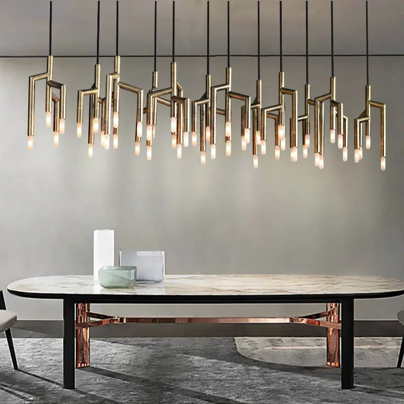 Dining room chandelier post-modern luxury model room light villa stairs bar decoration branch living room lamps