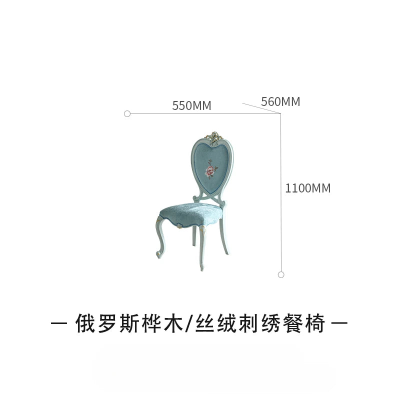 Dining table blue European oval 1.6M dining table and chairs combination furniture