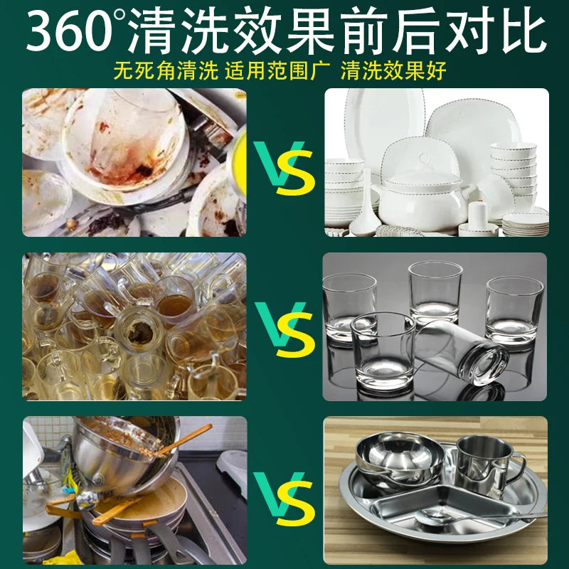 Dishwasher, fully automatic catering, small hotel cafeteria, stainless steel bowl brush machine for restaurants