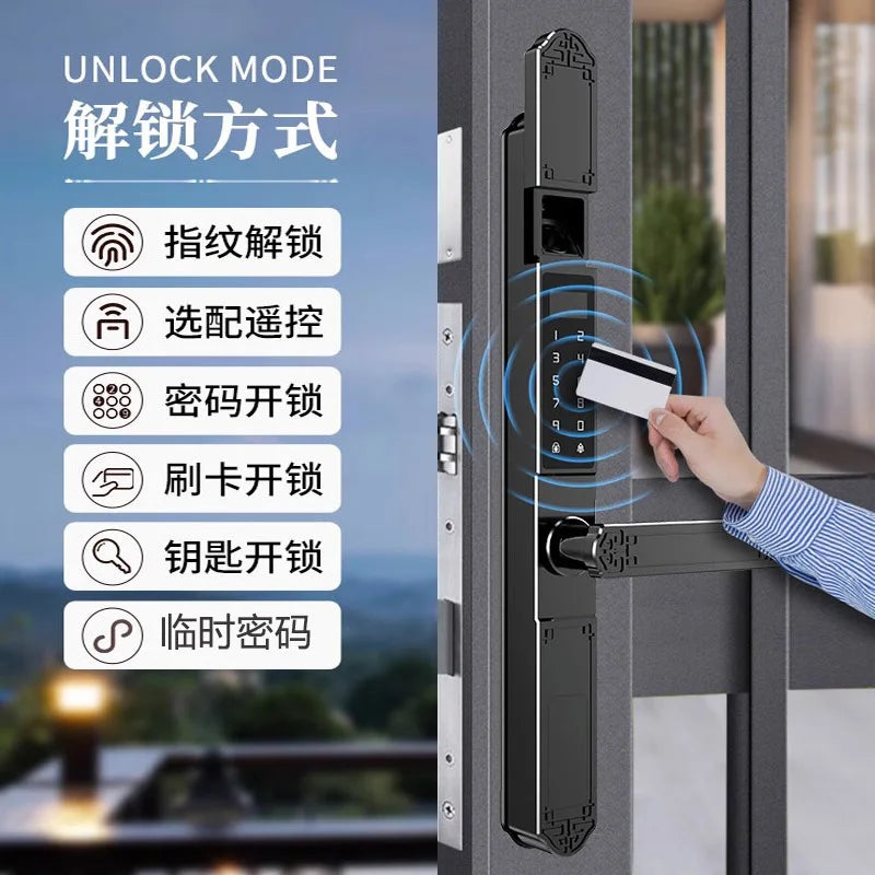 Double-sided fingerprint lock of courtyard door outdoor waterproof and sun-proof villa hollow door intelligent password lock