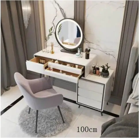Dressing table bedroom modern minimalist light luxury Nordic net red ins wind small apartment storage cabinet one makeup table