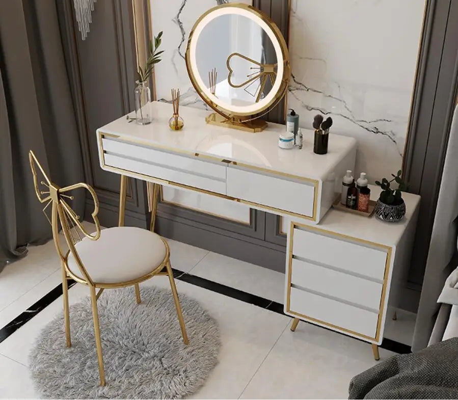 Dressing table bedroom modern minimalist light luxury Nordic net red ins wind small apartment storage cabinet one makeup table