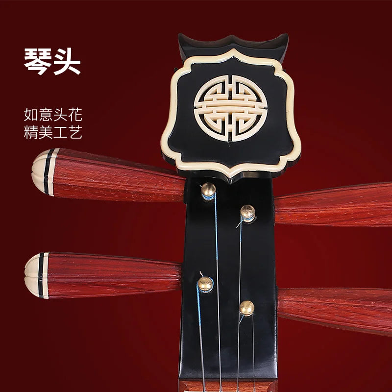 Dunhuang Brand Xiao Ruan Qin 663 Acer Wood Ruyi Head Inlaid Round Hole Grade Examination National Musical Instrument