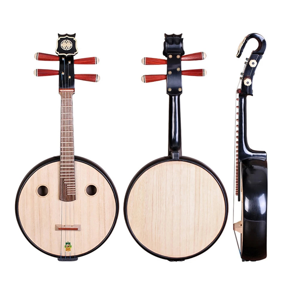 Dunhuang Brand Xiao Ruan Qin 663 Acer Wood Ruyi Head Inlaid Round Hole Grade Examination National Musical Instrument