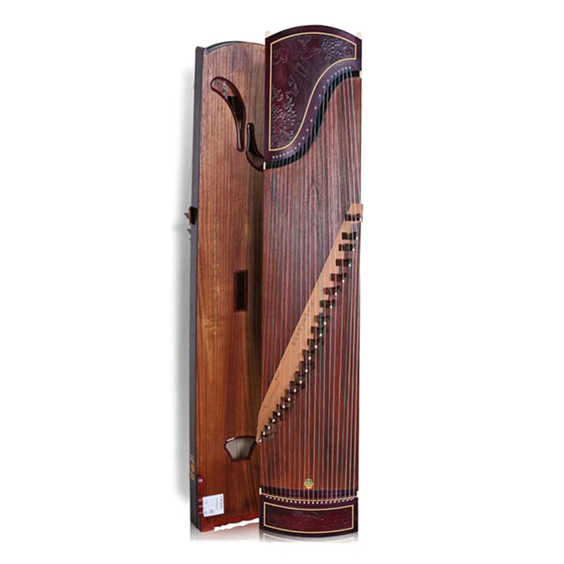Dunhuang Guzheng 698F-XH Crane Volley Jade Shadow Long-standing Broad-leaved Yellow Sandalwood Test-level 21strings Zither