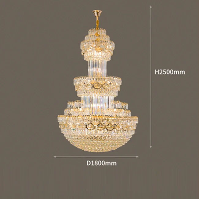 Duplex Building Large Chandelier Living Room Lamp Villa Leaping Middle Floor Hotel Lobby Post-modern Luxury Crystal Lighting