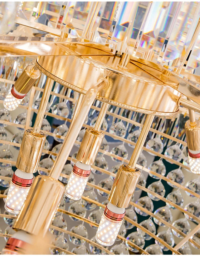 Duplex Building Large Chandelier Living Room Lamp Villa Leaping Middle Floor Hotel Lobby Post-modern Luxury Crystal Lighting