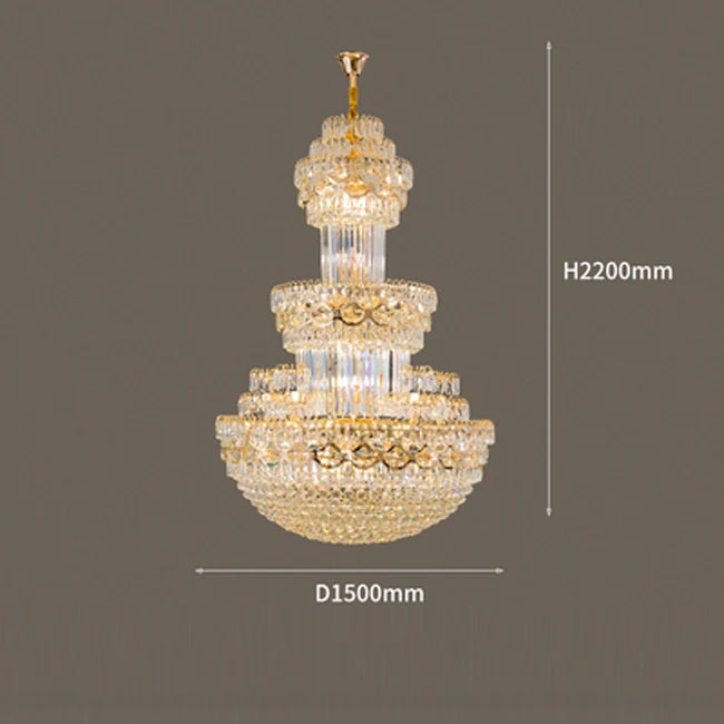 Duplex Building Large Chandelier Living Room Lamp Villa Leaping Middle Floor Hotel Lobby Post-modern Luxury Crystal Lighting