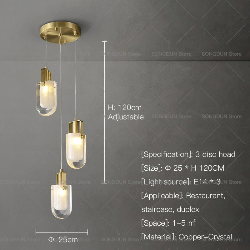 Duplex Villa Staircase Lamp Long Chandelier Crystal Light Loft Apartment Light Luxury Living Room Chandelier Stair Chandelier