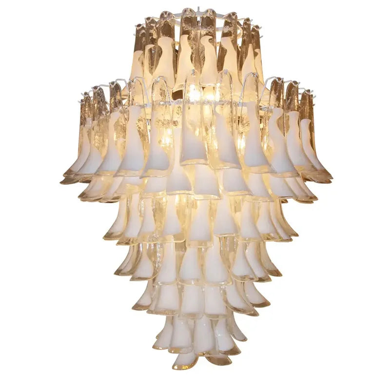 Duplex building glass villa living room lamp light luxury postmodern minimalist hall staircase long chandelier