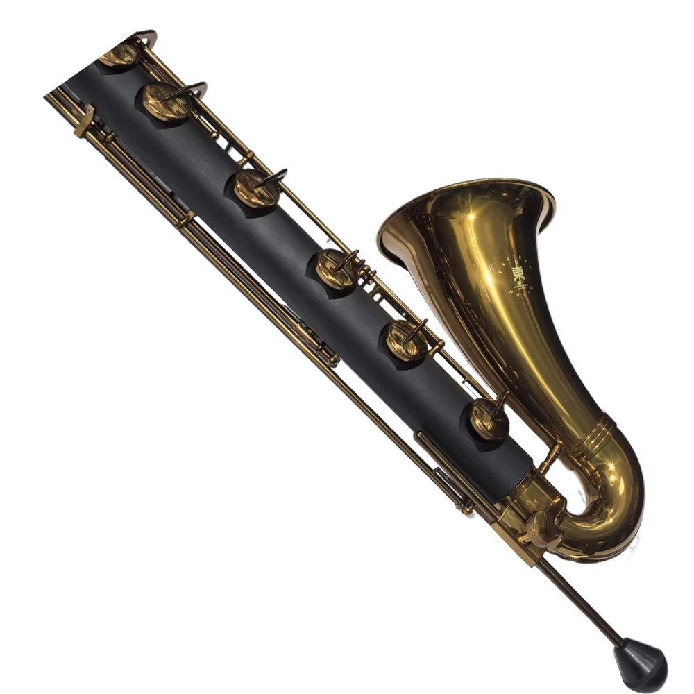 Eastern music B flat hard rubber bass clarinet Low C with vintage lacquered keys