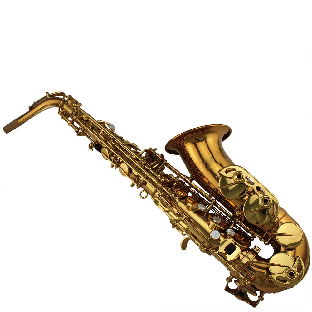 Eastern music gold lacquer gold brass bronze alto saxophone alto sax Mark VI type with high grade PC case