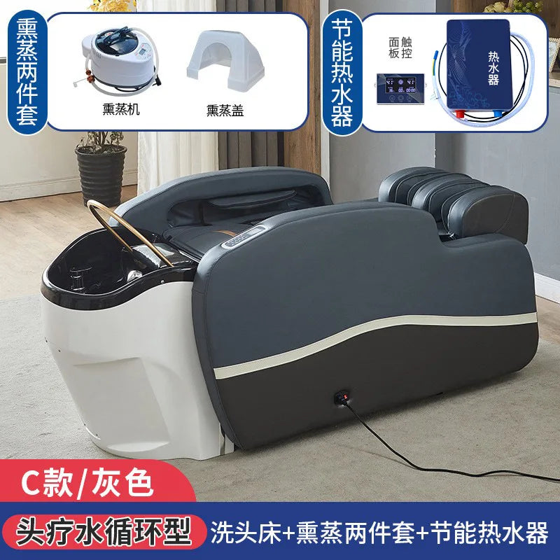 Electric intelligent massage hair wash bed, hair salon, hair salon, hair wash massage integrated bed