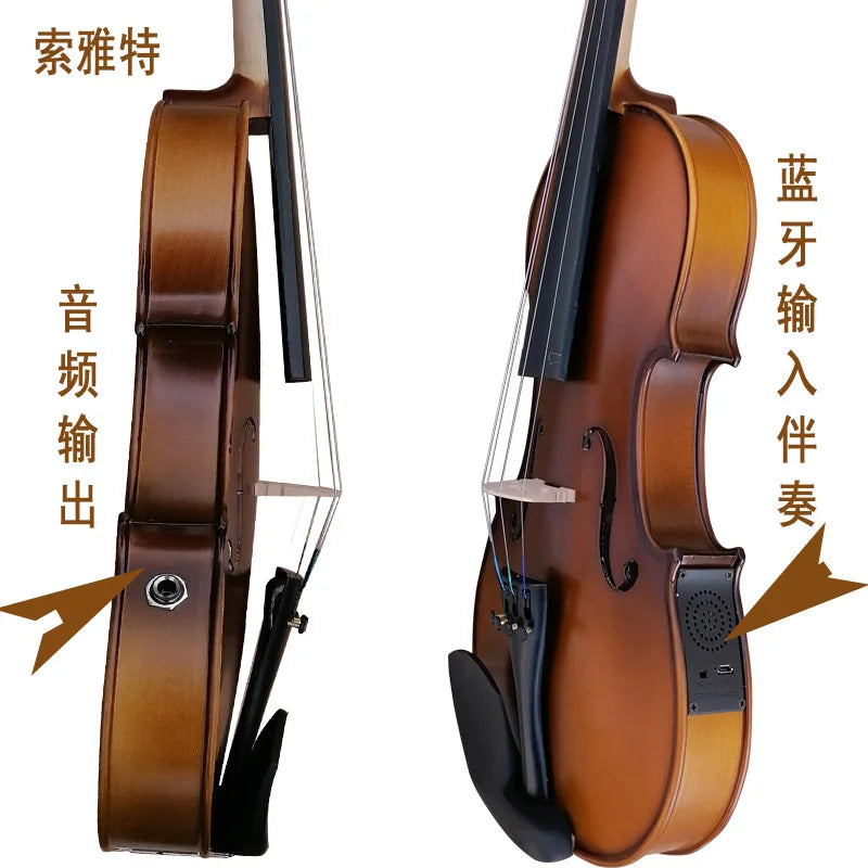 Electronic violin majors play stringed instruments