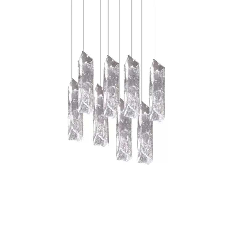 Engineering custom glass strip design Glass chandelier Stair light Villa Hall Living room Interior lighting Attic kitchen light