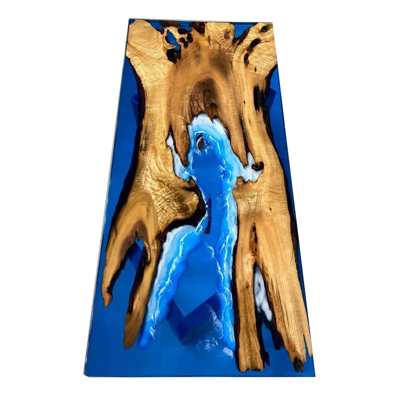 Epoxy resin river table, wave table, large board tea table, solid wood tea board table, dining table, coffee table furniture