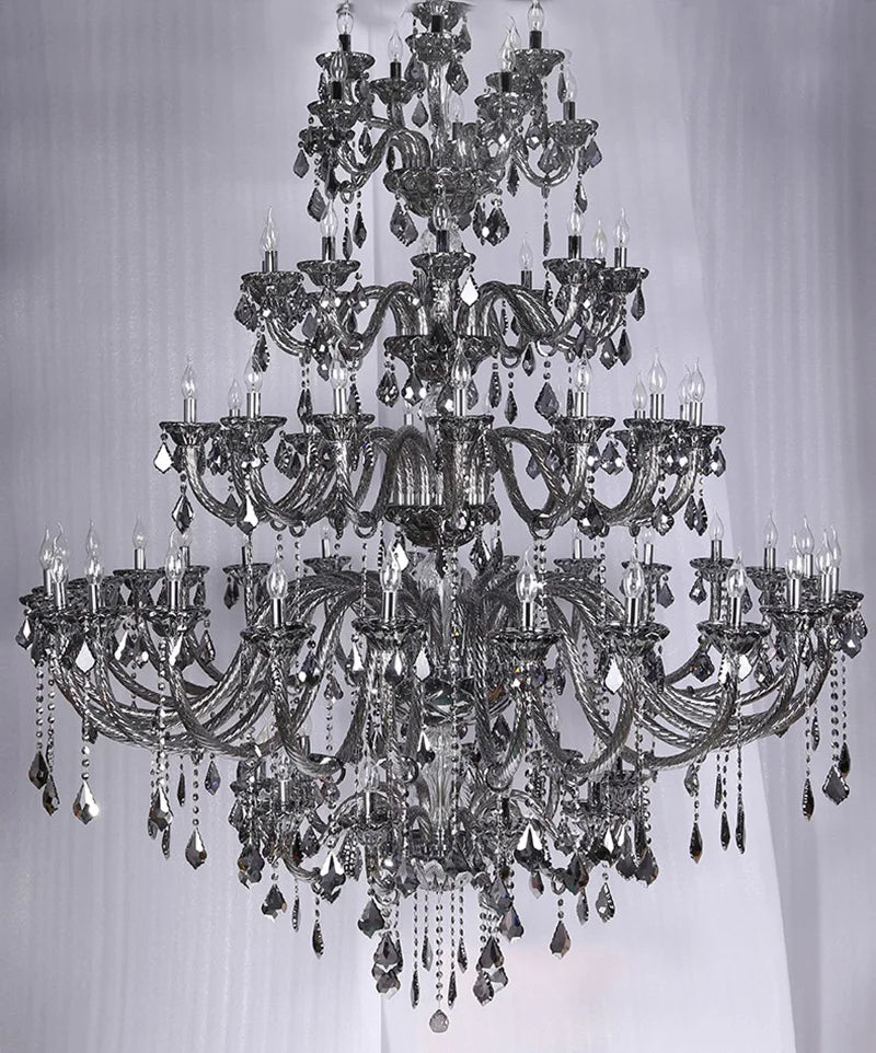European Villa Hotel Lobby Crystal Chandeliers Retro Building Middle Floor Lighting Highend Club Staircase Engineering Lamps
