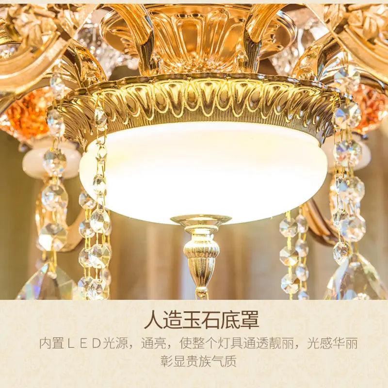 European Villa Living room Chandeliers Modern Home Decoraction Luxury Crystal Ceramic Restaurant E14 Ceiling lamps traf