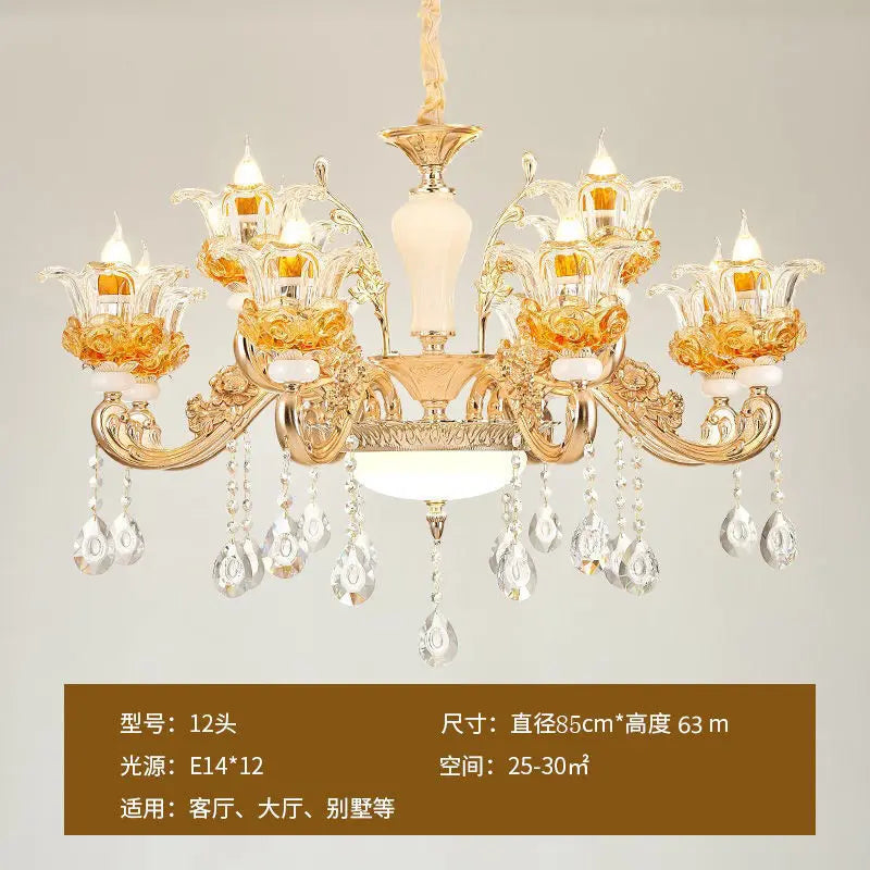 European Villa Living room Chandeliers Modern Home Decoraction Luxury Crystal Ceramic Restaurant E14 Ceiling lamps traf