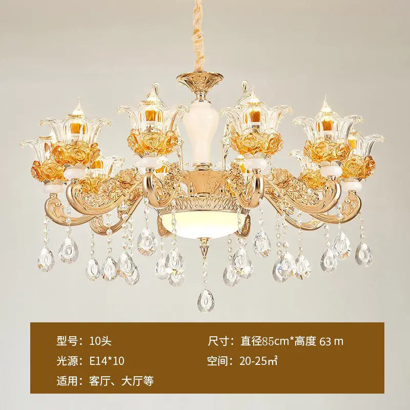 European Villa Living room Chandeliers Modern Home Decoraction Luxury Crystal Ceramic Restaurant E14 Ceiling lamps traf