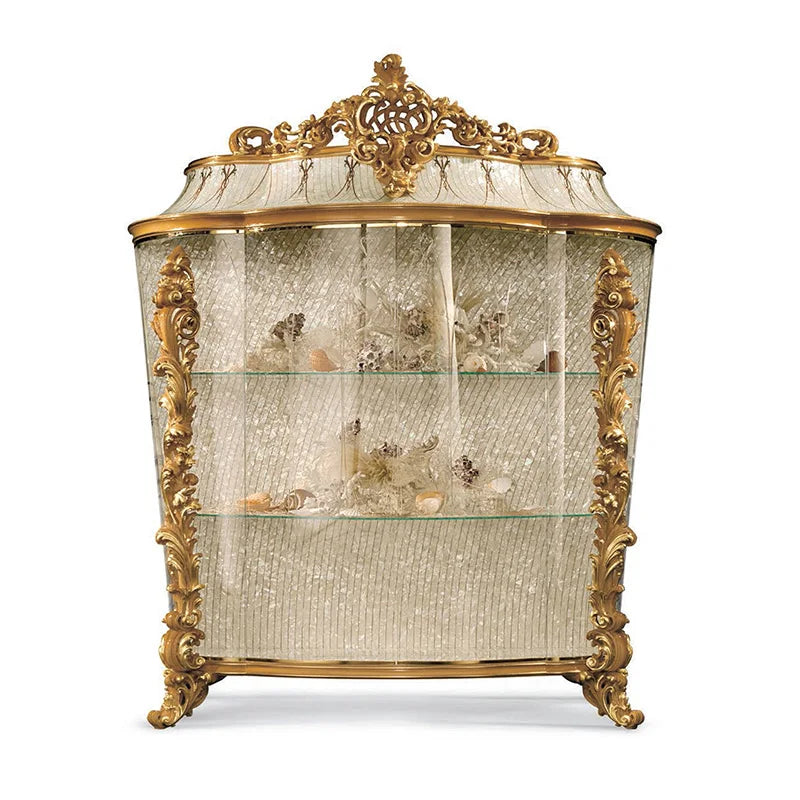 European glass wine cabinet, living room, two-door display cabinet, restaurant, solid wood customization