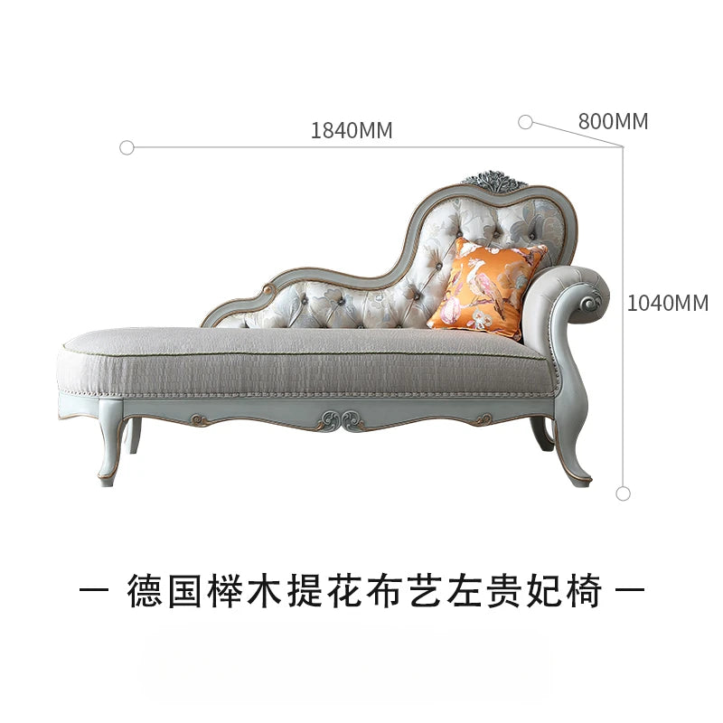 European jacquard noblewoman chair, solid wood beauty bedroom, lounge chair, sofa, villa high-end furniture