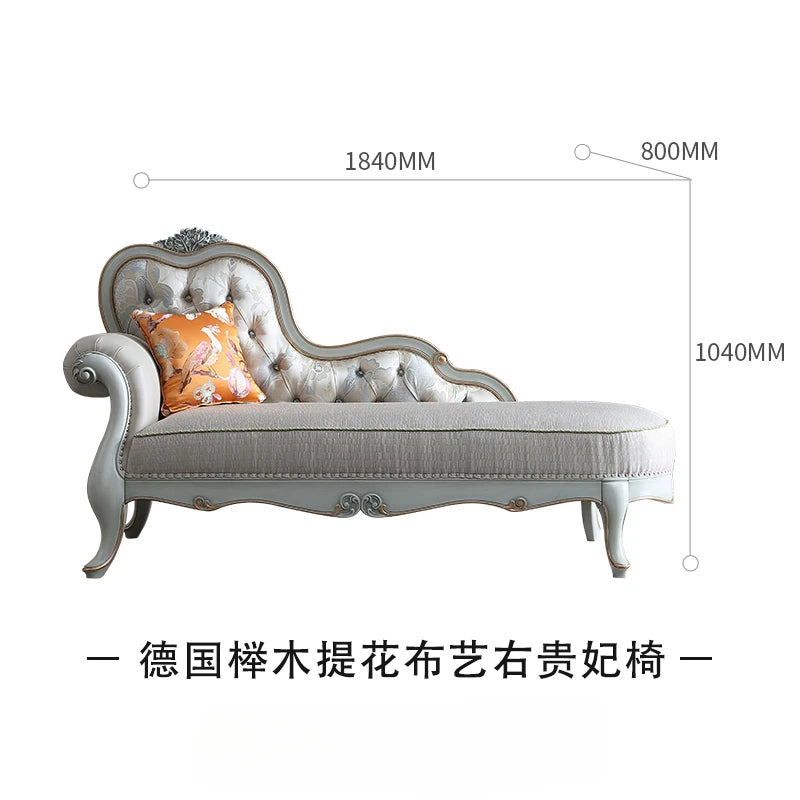 European jacquard noblewoman chair, solid wood beauty bedroom, lounge chair, sofa, villa high-end furniture