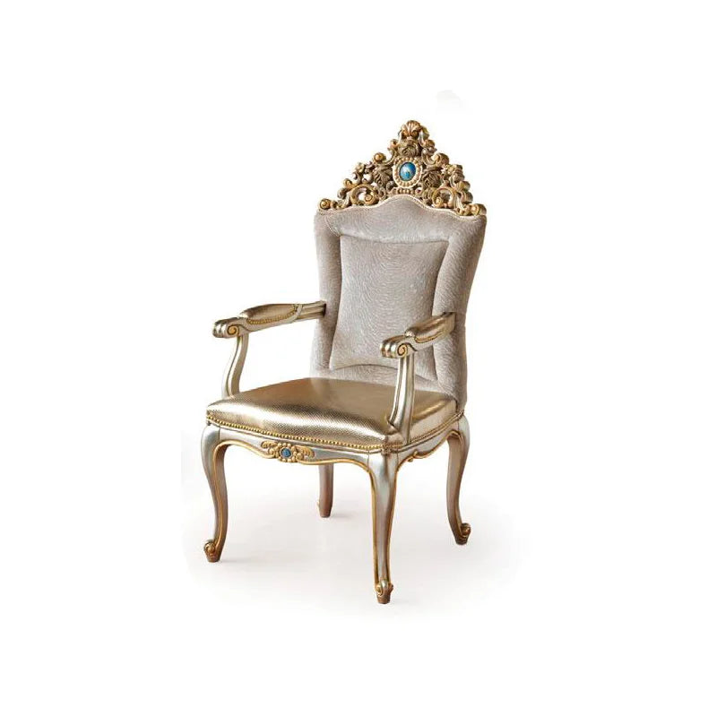 European luxury solid wood carved long dining table French court shell dining table chair villa furniture table customization