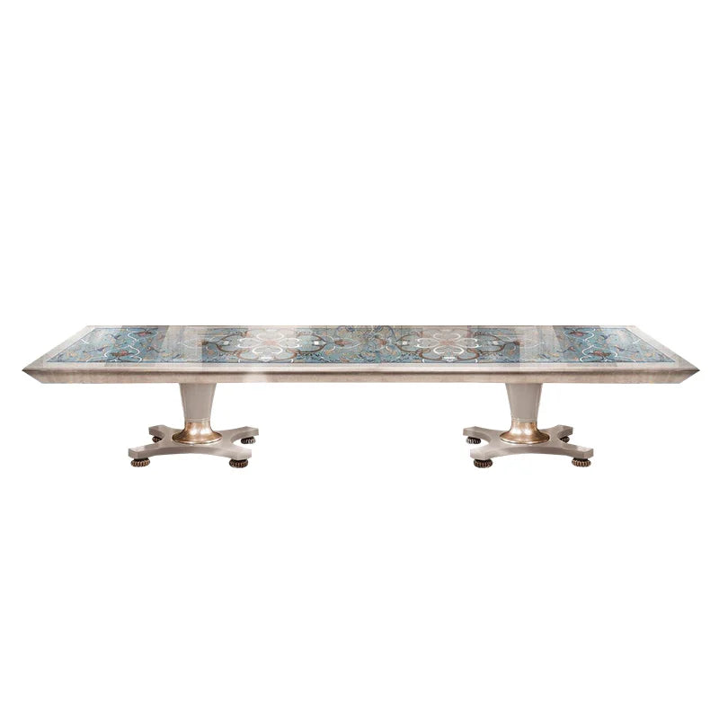 European solid wood carvings, shells, mosaic meals, tables, chairs, French luxury restaurant, villa furniture customization