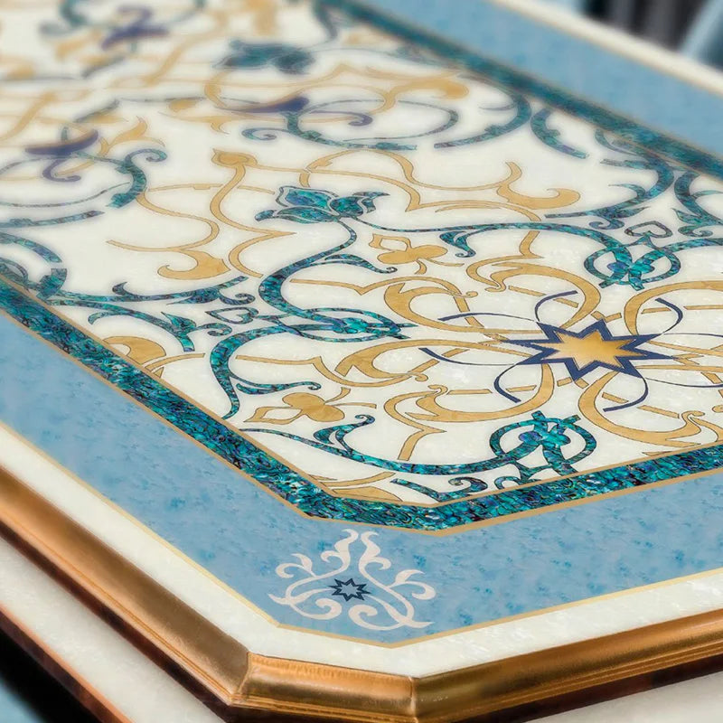 European solid wood carvings, shells, mosaic meals, tables, chairs, French luxury restaurant, villa furniture customization