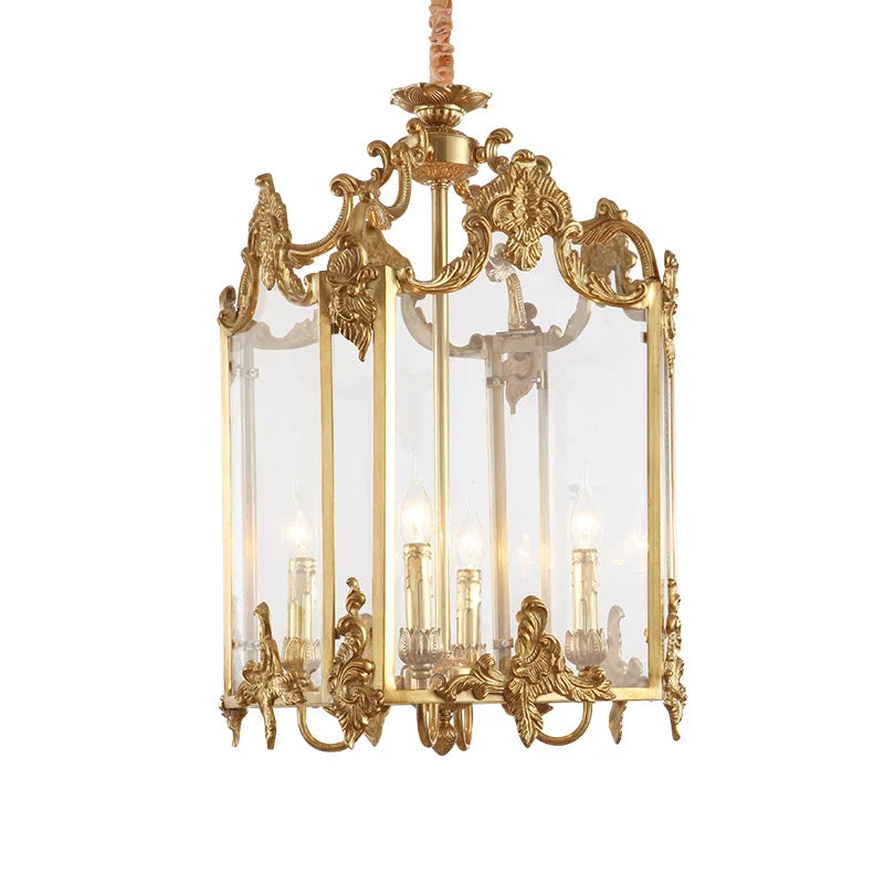 European-style all-copper chandeliers villa living room dining room lights neoclassical luxury aisle corridor entry porch lights