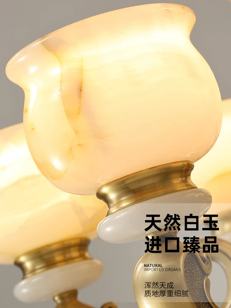 European style living room chandelier simple European style atmospheric luxury jade light luxury villa duplex floor lamp
