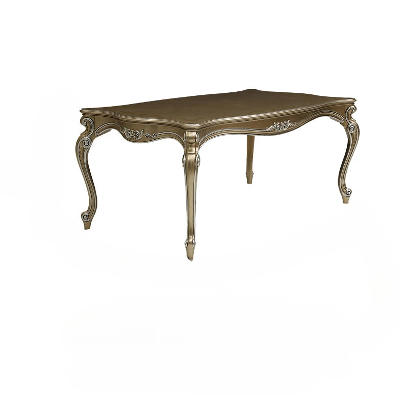 European style luxury solid wood villa dining table chairs, living room carved dining chairs