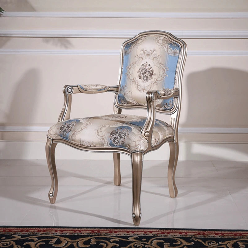 European style solid wood leisure chair, high-end fabric sofa, single chair