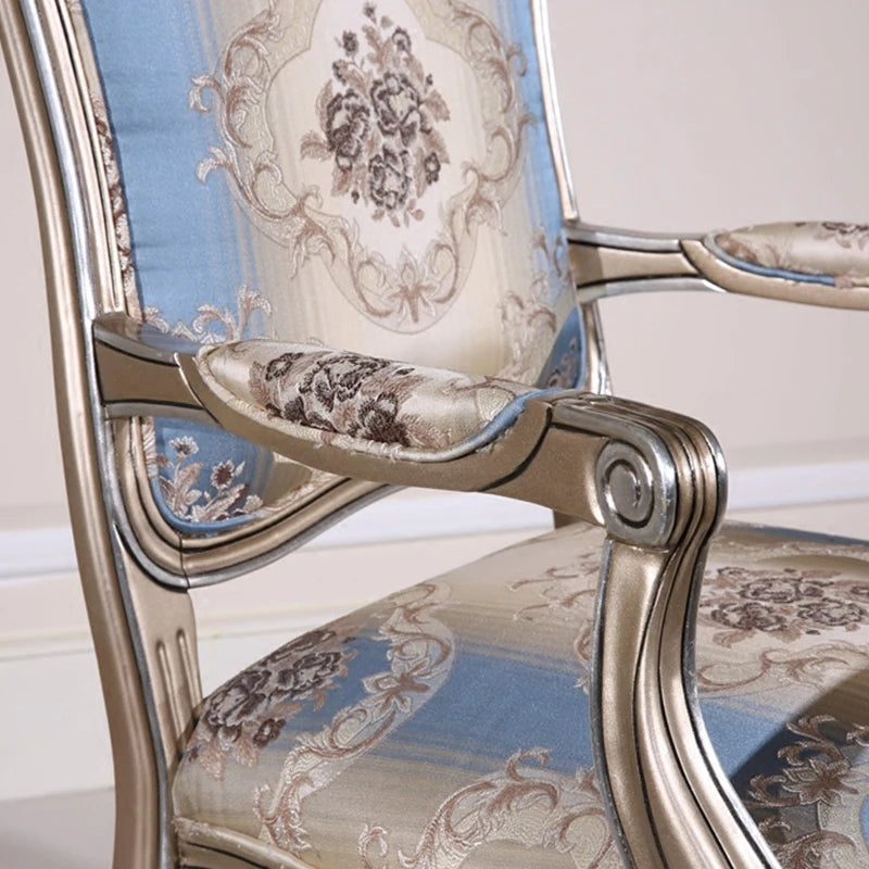 European style solid wood leisure chair, high-end fabric sofa, single chair