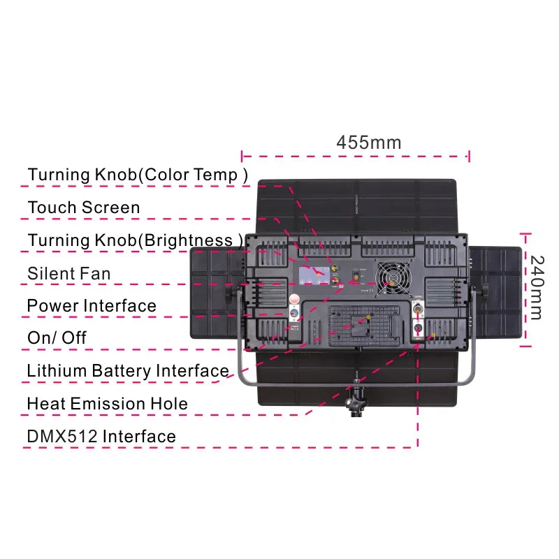 Falconeyes 100W Photography Equipment Bi-Color LED Professional Video Fotografia Fill Light Studio Photo Soft Lighting 2005TDPro