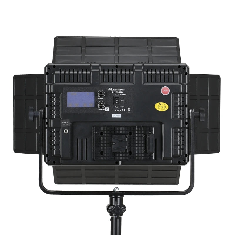 Falconeyes 36W LED Studio Light With LCD Screen LP-600TD*2+75W Professional Video Light LP-1505TD Photography Equipment Kit Set