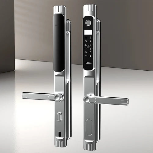 Fingerprint lock big handle villa courtyard door double-sided lock narrow side sliding door intelligent lock waterproof