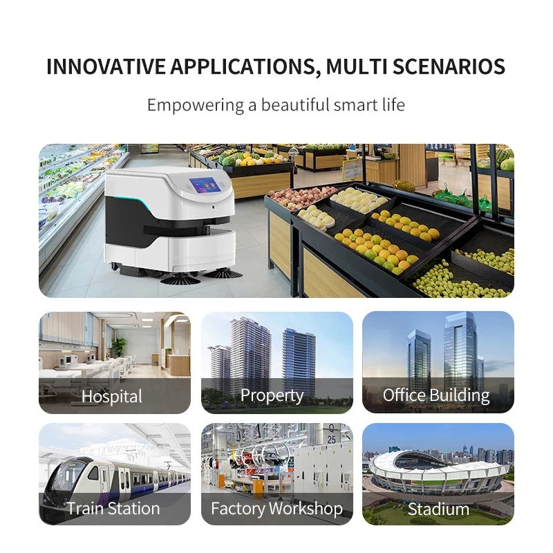 Floor Sweeper Robot Clean Street Sweeper Autonomous Vacuum Scrubber Ai Technology for Mall Wet and Dry Industrial Vacuum Cleaner