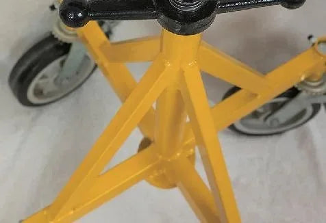 Folding roller head pipe holding jack stands pipe stand support for welding or processing pipes with 4 casters