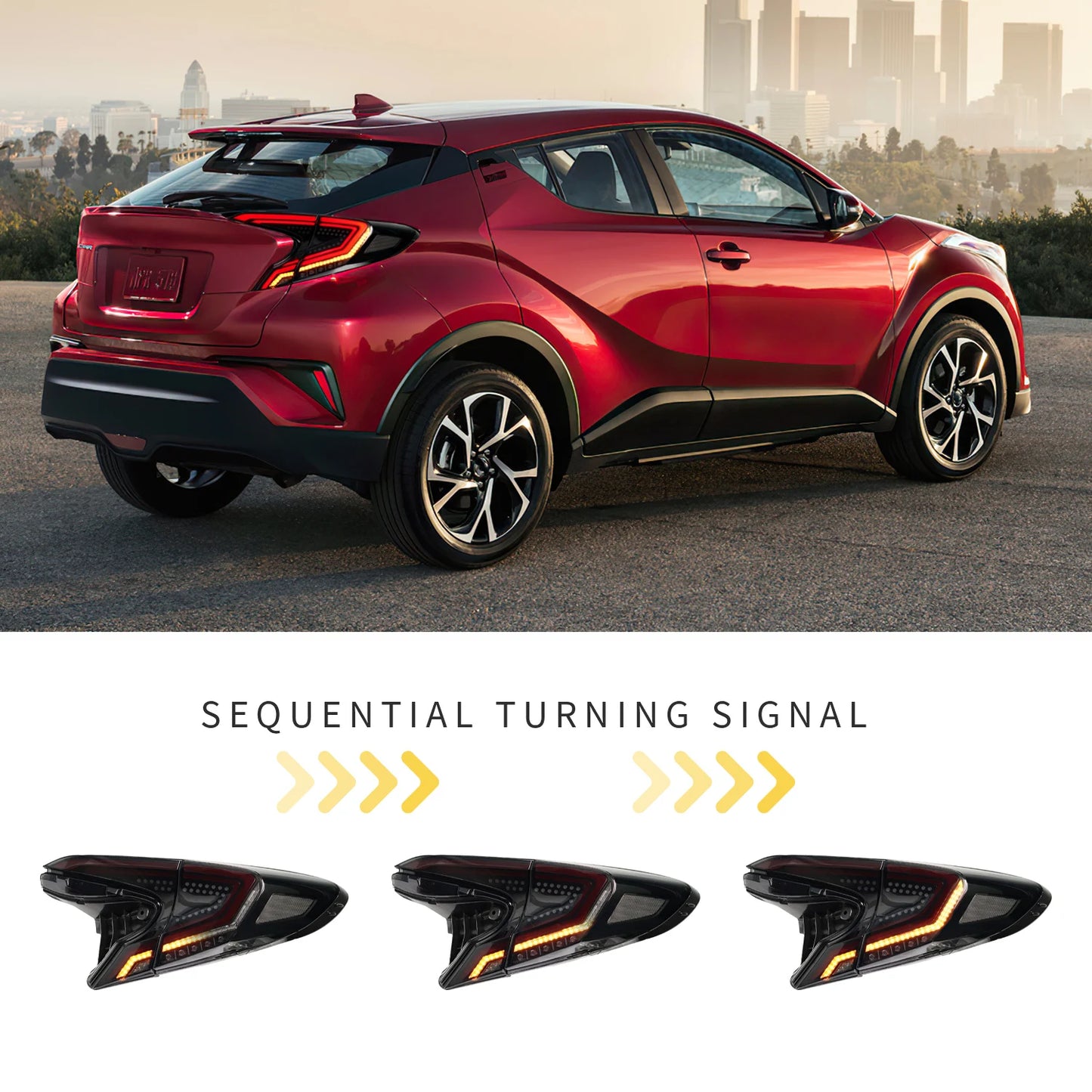 For CH-R C-HR Led Taillights 2016-up mit DRL + Brake + Park + Signal Lights For CHR Taillamp