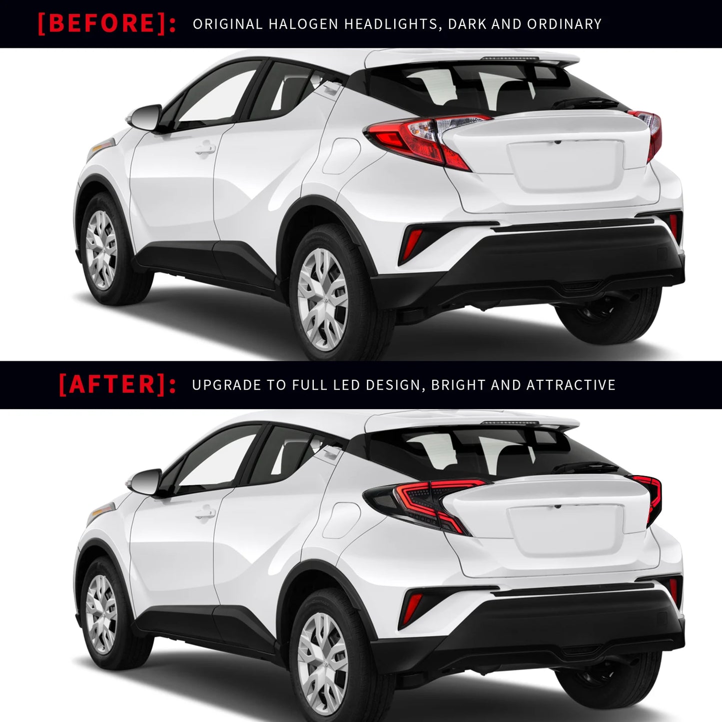 For CH-R C-HR Led Taillights 2016-up mit DRL + Brake + Park + Signal Lights For CHR Taillamp