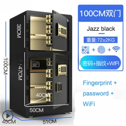 For Safe Box Home Anti-theft Box Small Fingerprint Password Double Door Safe Office Hotel All-steel Safe Deposit Box 1m Hight