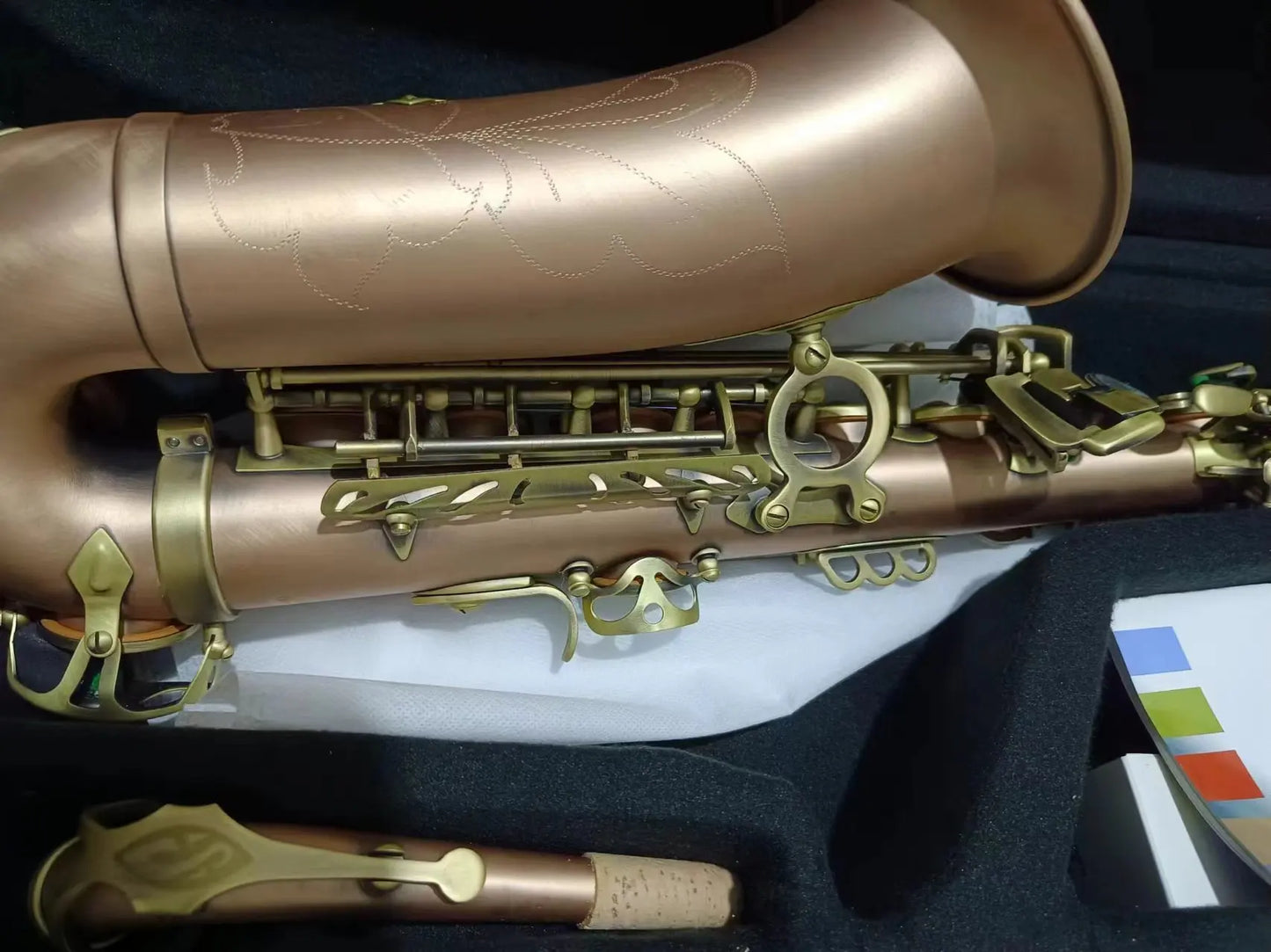 France SAS-R54 Alto Saxophone Eb Tuner Antique Plated .Phosphorus copper material .Professional Woodwind With Case Accessories
